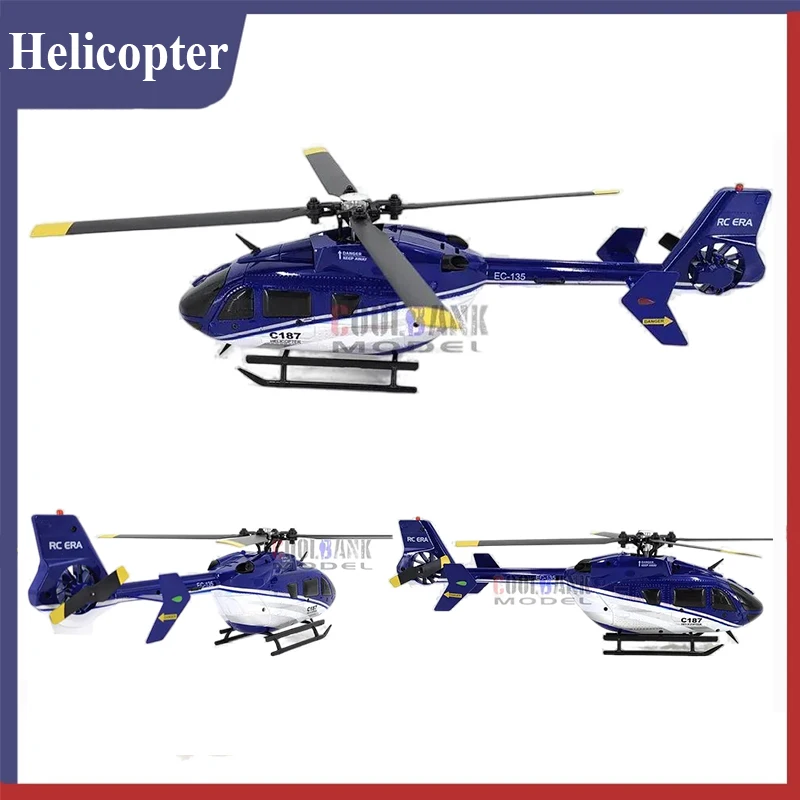 New C187 Remote-controlled Aircraft Ec135 Model Remote-controlled Helicopter Single Blade Aileron Free Aircraft Model Toy Gift