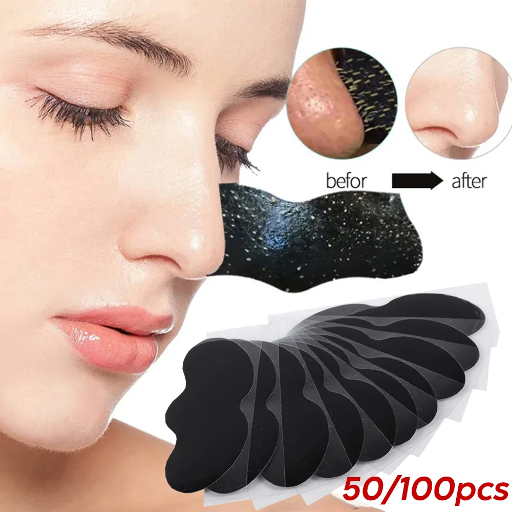 50/100PCS Naso Maschera per la rimozione dei punti neri Pulizia profonda Cura della pelle Ridurre i pori Trattamento dell'acne Maschera Naso Punti neri Pori Puliti Strisce