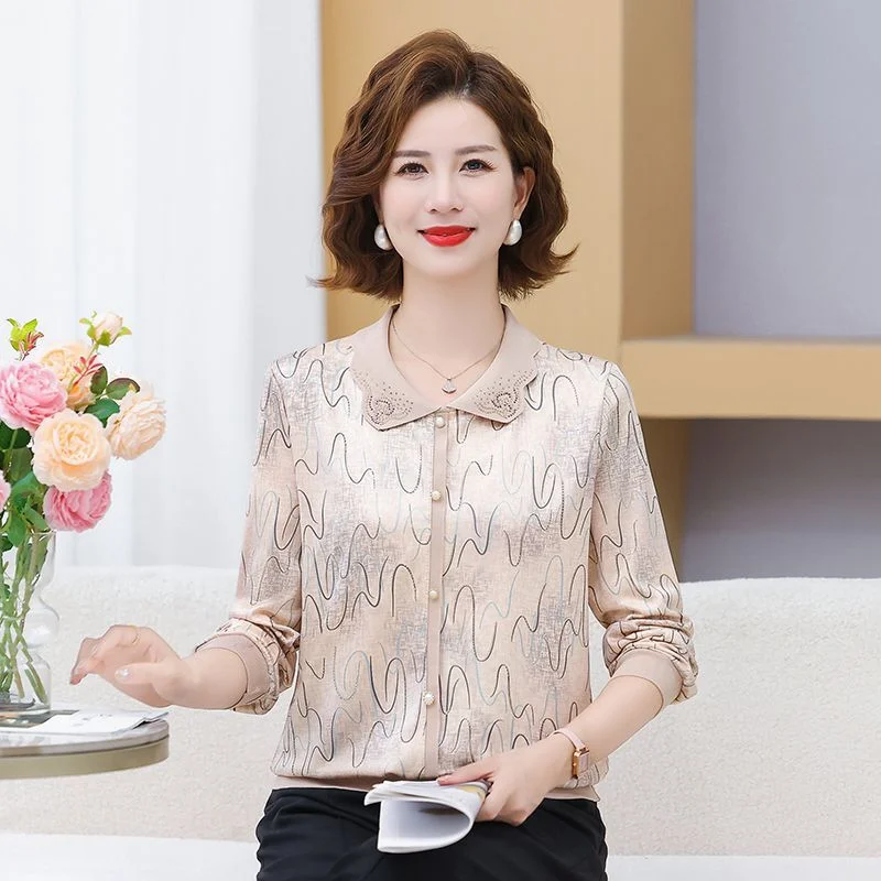 

Модная свободная трикотажная рубашка с длинными рукавами и лацканами