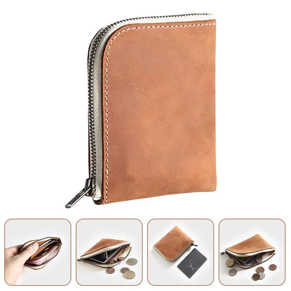 

Мини-кошелек для мужчин, короткий держатель для карт, стильный, элегантный, портативный органайзер для карт с застежкой-молнией для монет, банковских карт и удостоверений личности