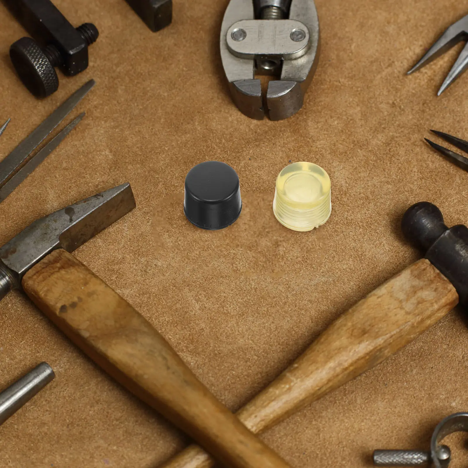 1Pair Rubber Hammer Tips Replacement Heads for Mallet Hammer Flexible Thread Installation Woodworking Repair Tool Accessories