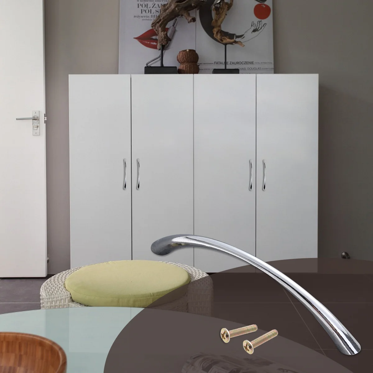 

10 Pcs Alloy Pull Handle Arc Door Knob Cupboard Knobs Zinc Drawer Kitchen Cabinet