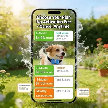 GPS Pet Tracker 4G for Dogs & Cats Built-in SIM with Real-Time Tracking, WiFi Home Positioning, IP67 Waterproof, Plan Required 2