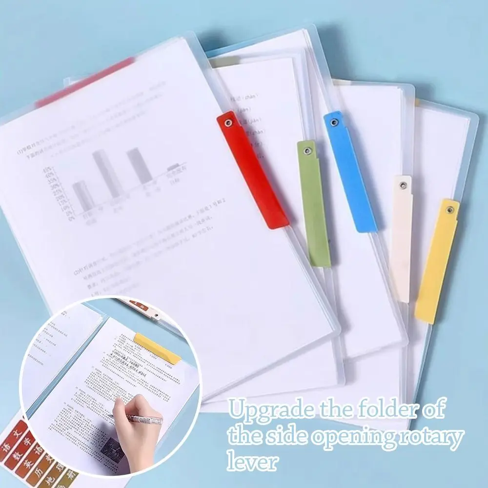 

Transparent Swinging Rod File Folder Double Clips Side Opening Document Clamp A3/A4 Test Paper Organizer for School Office
