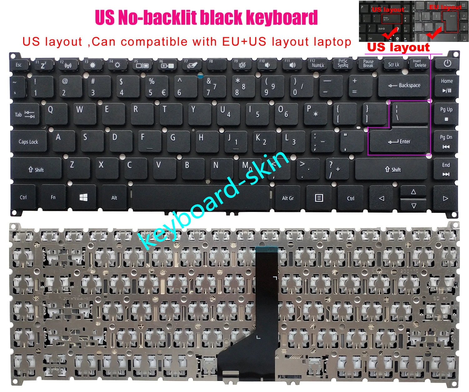 

New US No-backlit Keyboard for Acer Swift 5 SF515-51 SF515-51T N18P2 laptop