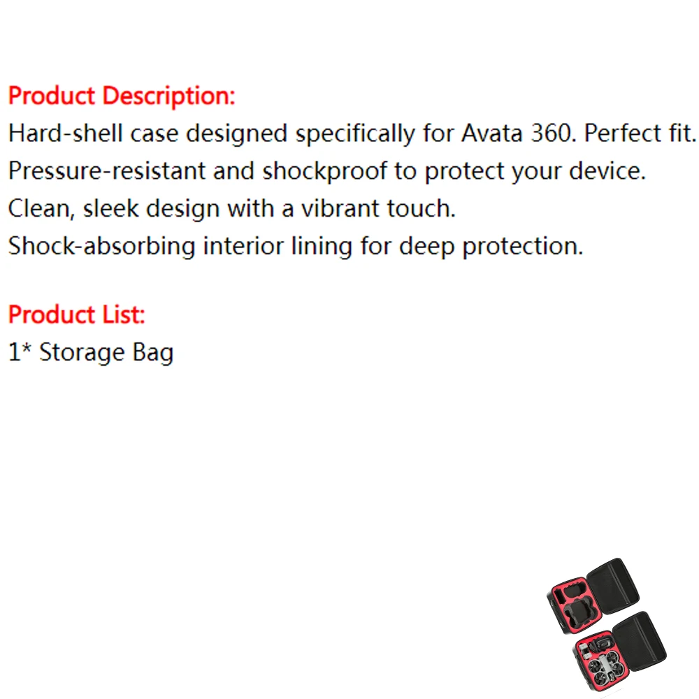 Waterproof Hard Carrying Case For DJI Avata 360, Portable Shockproof Hardshell Storage Bag,Travel Case for Avata 360 Drone