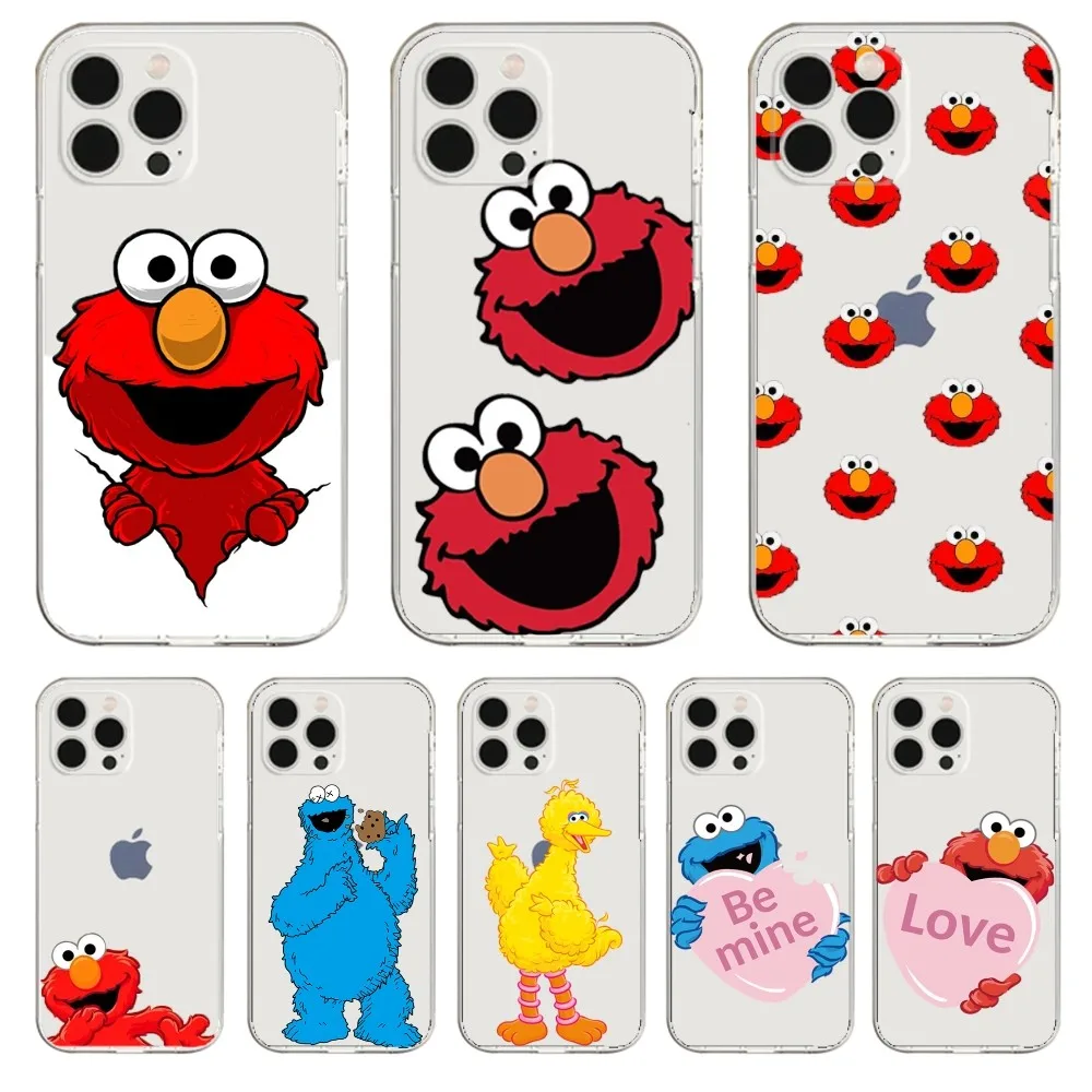 Transparent case for iPhone, cartoon Cookie Monster, Elmo, for Apple 15,14, 12,Mini,11,Pro,Max, plus, X,XR,XS,8,SE,2020, plus