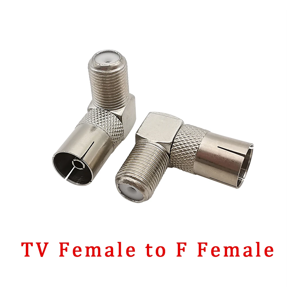 1Pc 90 Degree F Type TV Aerial Male Female RF Coaxial Cable Connector Right Angle F Female Socket to TV Antenna PLUG JACK Adapte