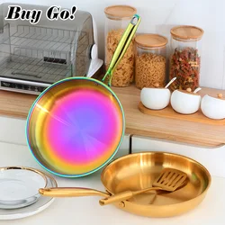 28CM Kitchen Quality 304 Stainless Steel Frying Pan Nonstick Pan Cooking Fried Eggs Steak Pot Electromagnetic Furnace General