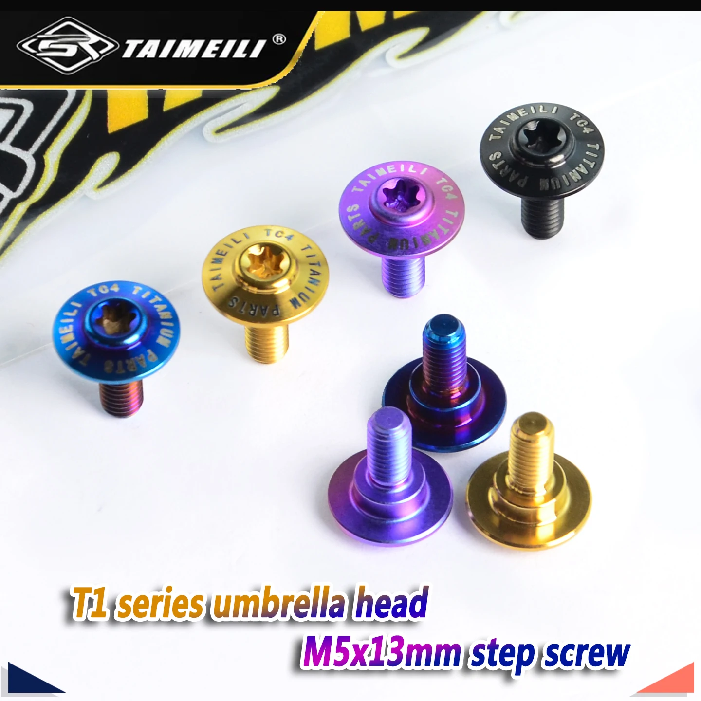TAIMEILI Titanium Alloy Step Disc Head Screw M5x13mm Lightweight Corrosion Resistant Motorcycle Fairing Shell Mod 1/2/4/8/10pcs