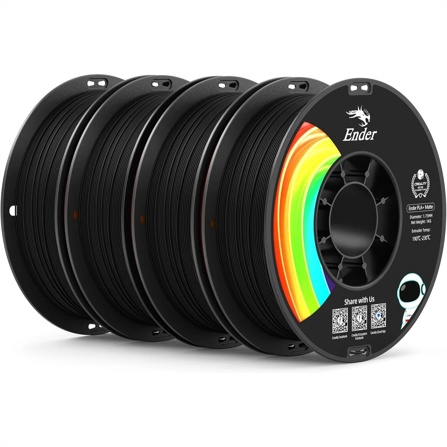

Matte PLA Plus Filament 1.75mm 4kg Bundle, Low Warping, Dimensional Accuracy +/-0.02mm for Smooth Layer Lines, 3D Printer PLA+