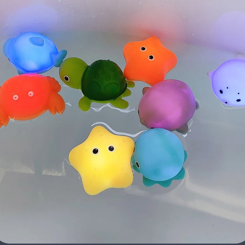 Juguete baño iluminado a prueba agua 9 piezas para niños pequeños que fomenta juego imaginativo en bañeras y 15UB