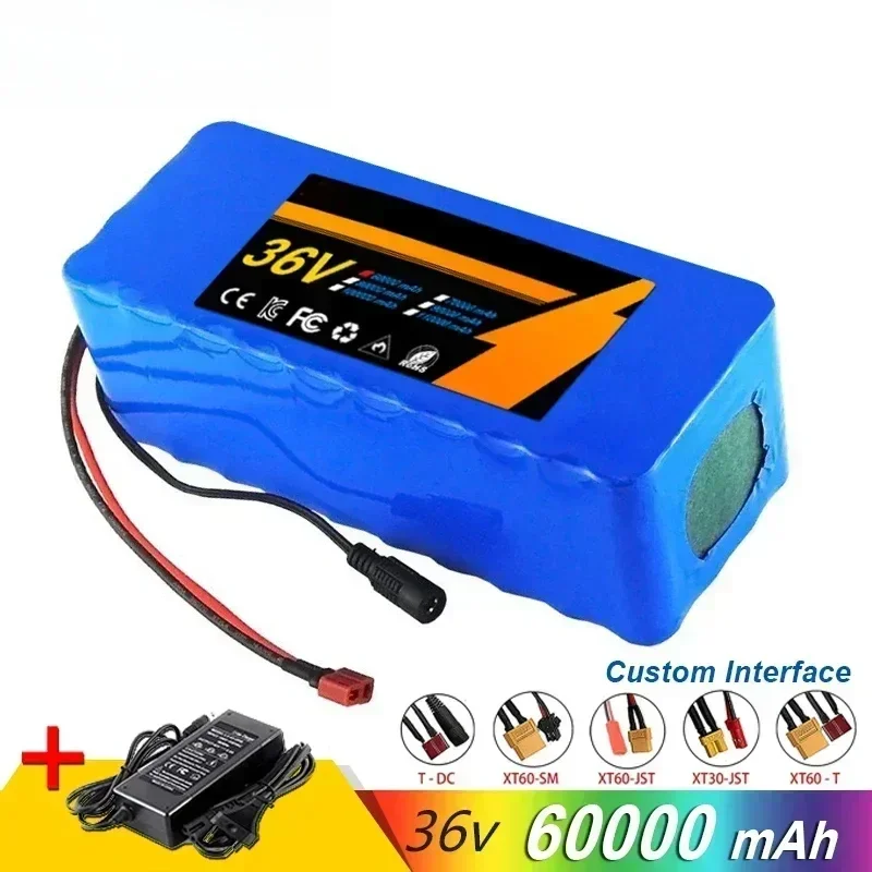 10S4P 36 V 60000 mAh Lithium-Batterie Elektroroller 18650 Akku + kostenloses Ladegerät