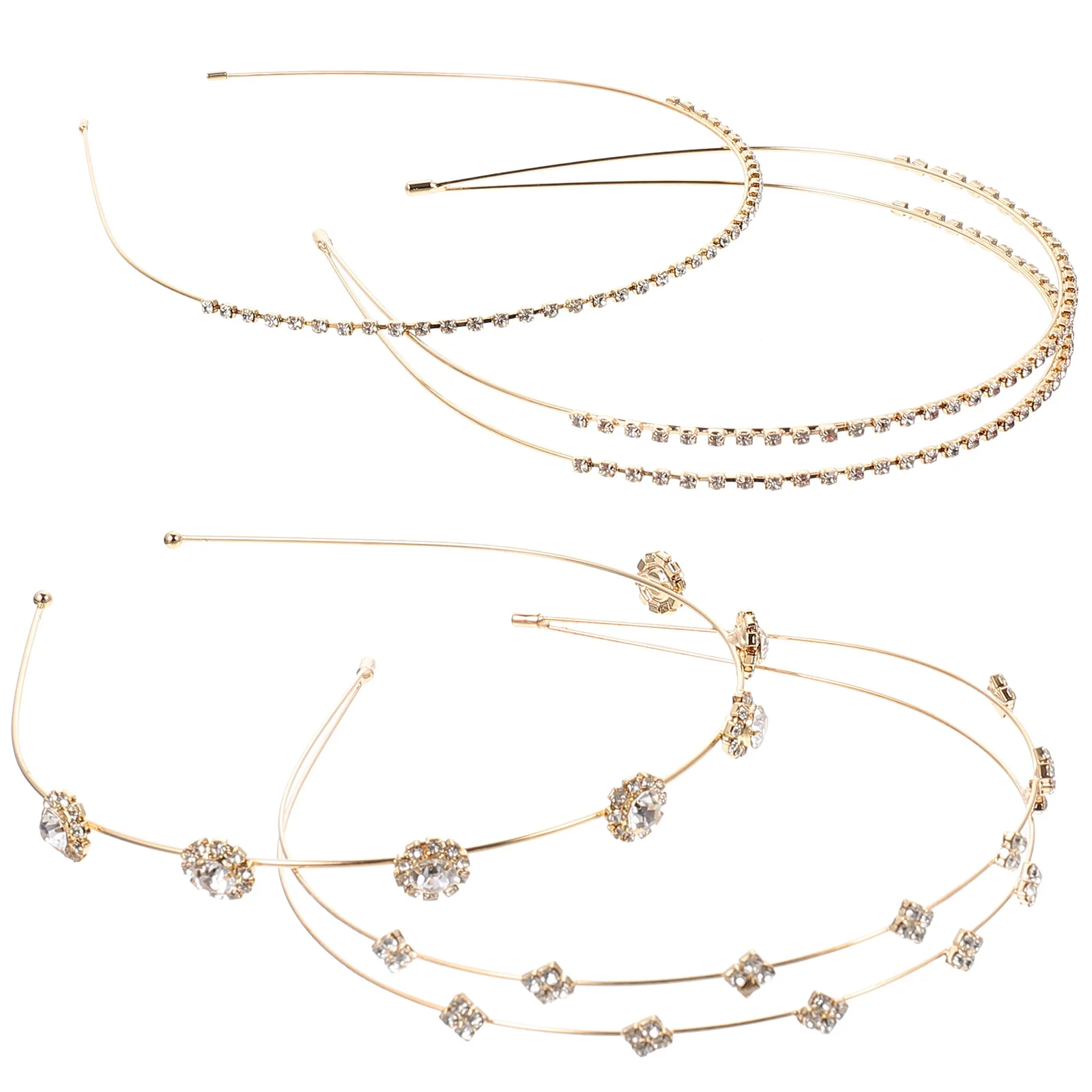 

4pcs Rhinestone Headband For Women Lightweight Bridal Hairband Fashion Party Wedding Decoration Hair Accessory