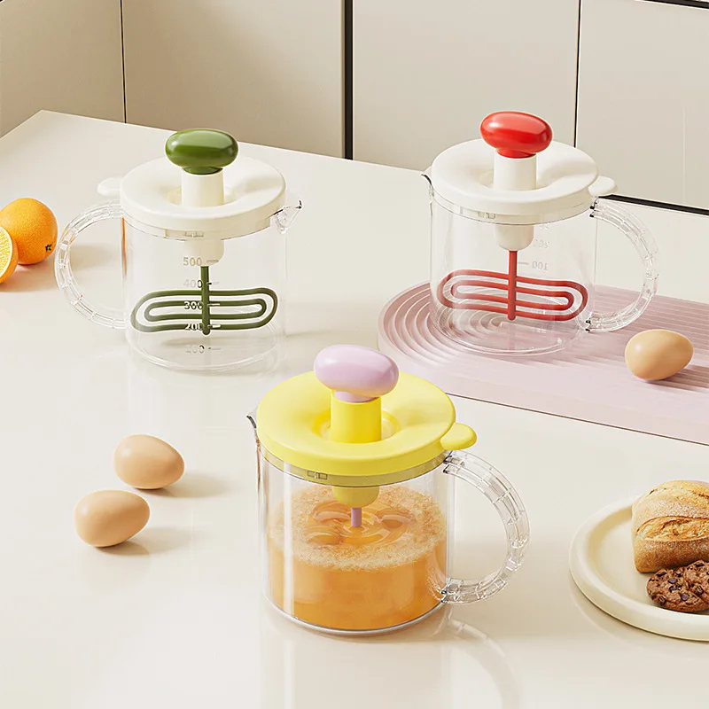 

Multi-functional Egg Beater Household Manual Press Cream Whisking Cup Large-Capacity Whipping Cup Easy To Clean