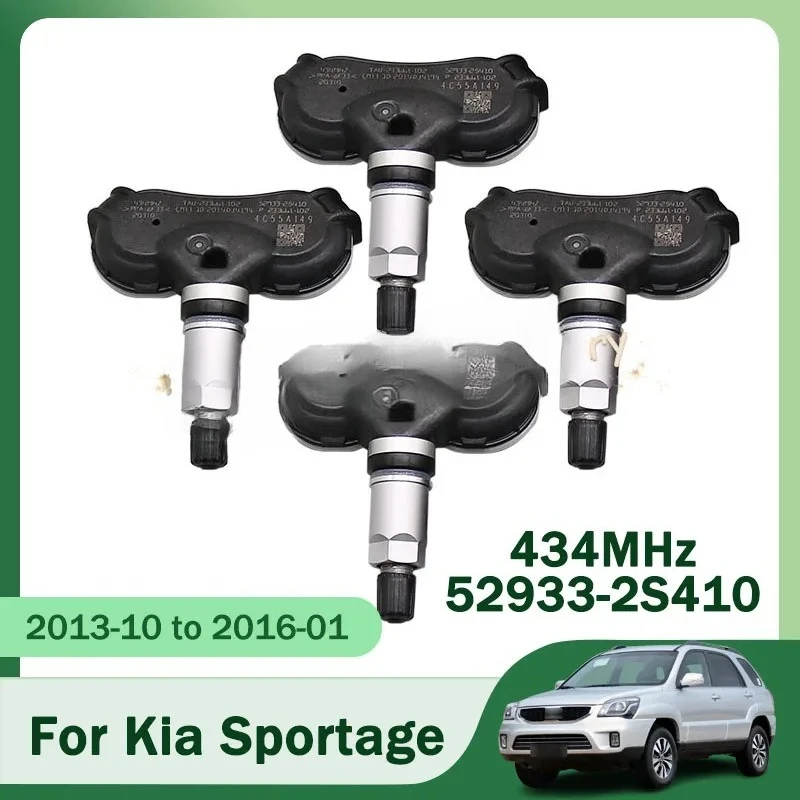 

4 шт. 52933-2S410 Датчики давления в шинах для Kia Sportage 2013-2016, система контроля давления в шинах 434 МГц 529332S410