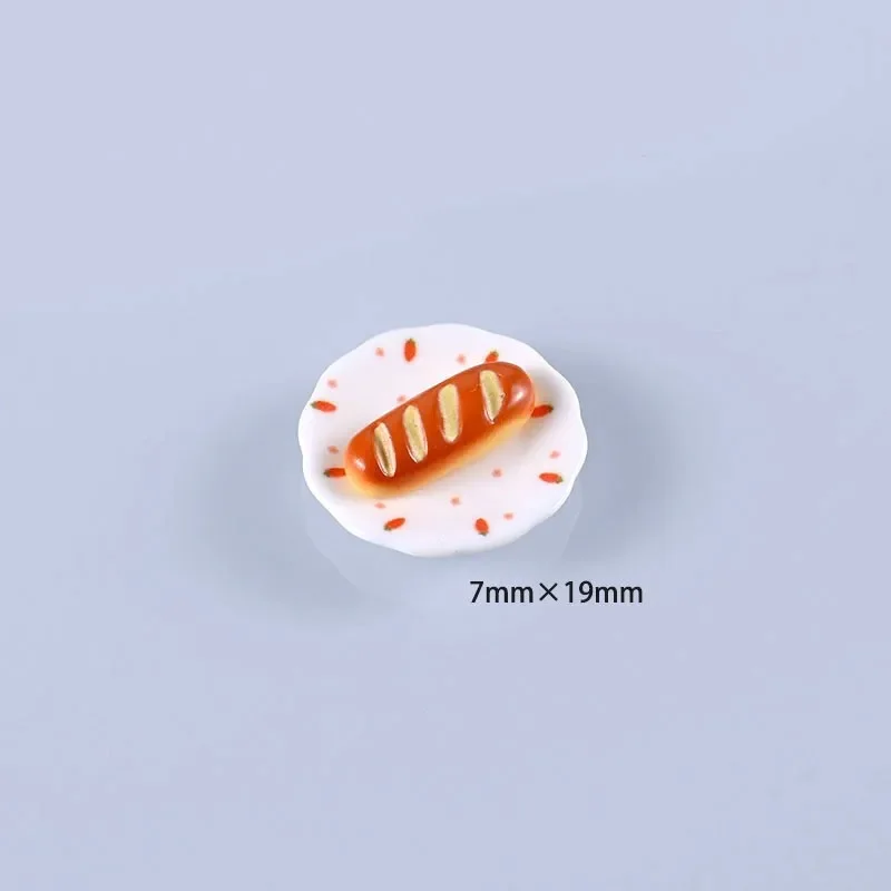 3 قطعة خبز بيت الدمى خبز التوست الصغير الخبز DIY بها بنفسك الراتنج محاكاة ملصقات الثلاجة مصغرة إكسسوارات دمي الغذاء ديكور المنزل #5