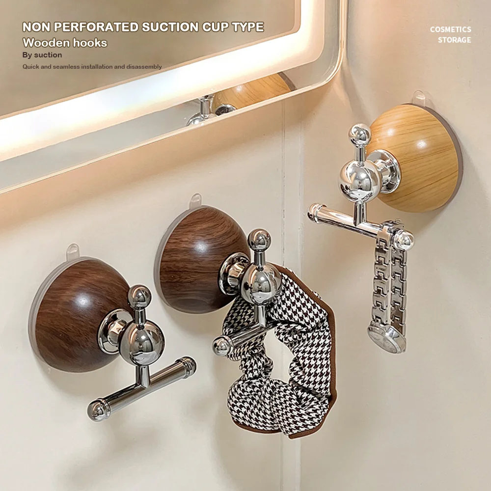 No Punching Required Suction Cup Hook Water Proof Wall-mounted Bathroom Hook Strong Load-bearing Reusable Door Clothes Hook