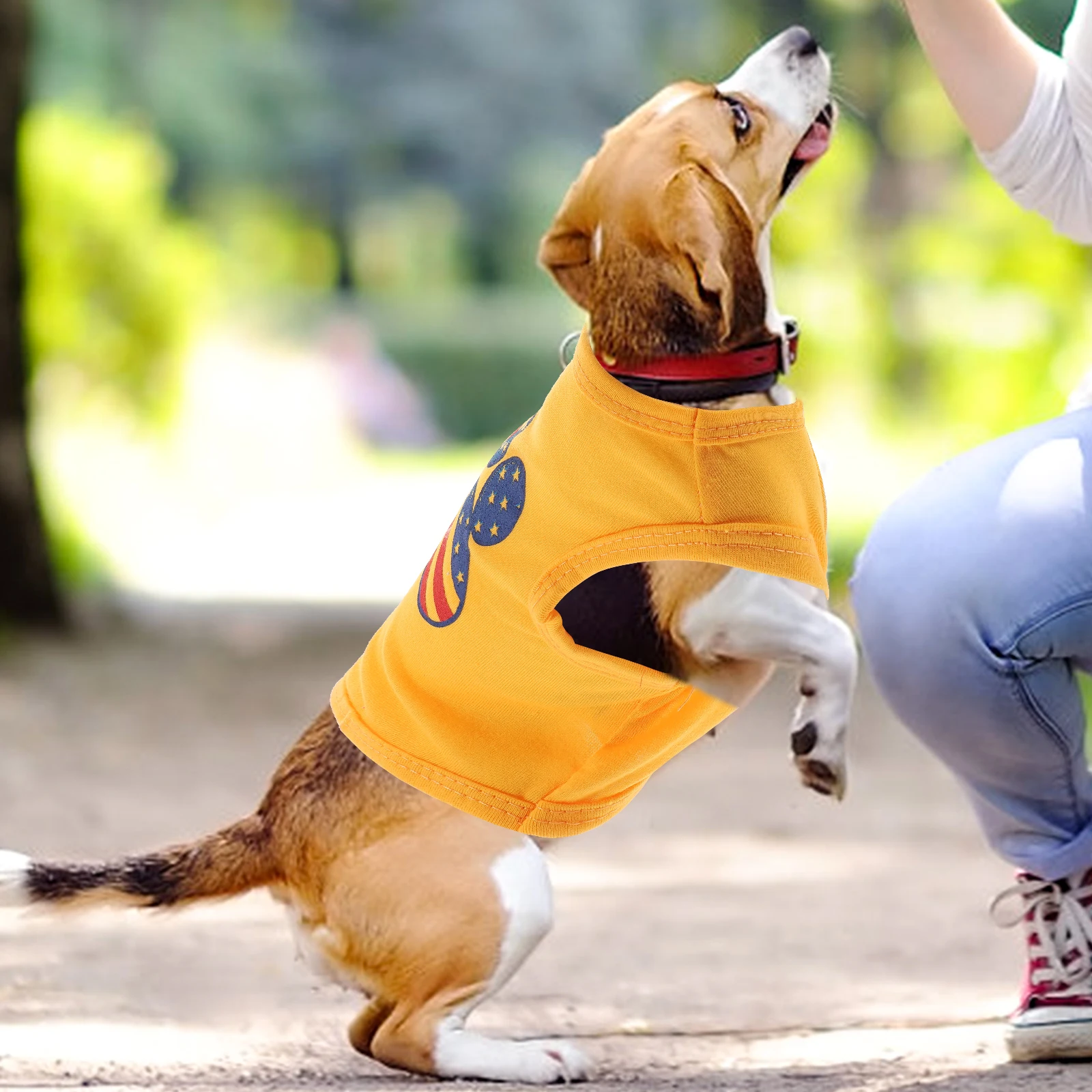 

American Flag Dog Clothes Xs Size Pet Shirt Puppy Vest Breathable Wear resistant Fashion Design Costume Party