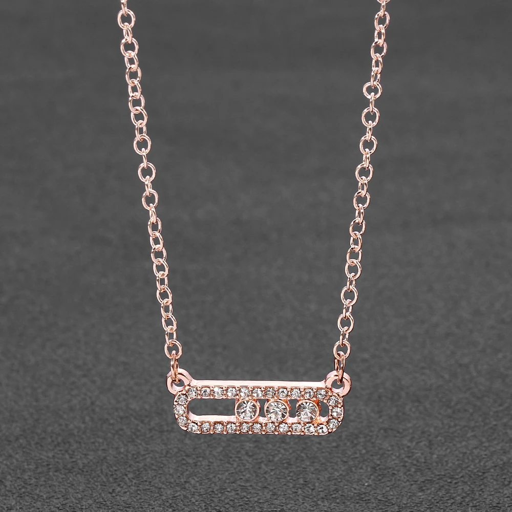 Minimalistischer Geometrie-Strass-Anhänger, modische kreative Halskette für Frauen und Mädchen, Schmuck-Accessoire für den Alltag. – Detail 5