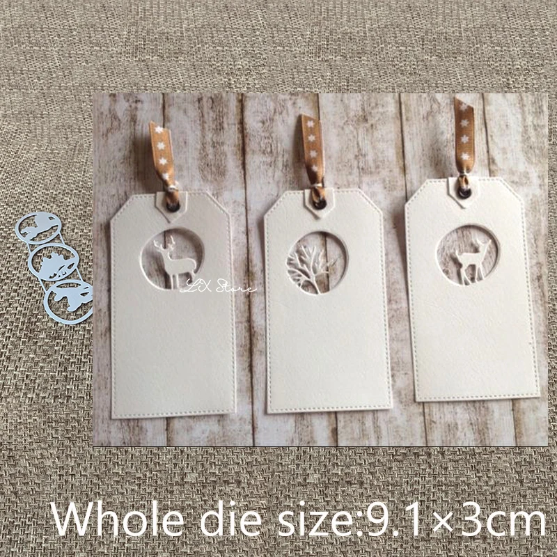 New Design Craft Metal Cutting Die cut dies 3pcs deer tree circle decoration scrapbook Album Paper Card Craft Embossing die cuts