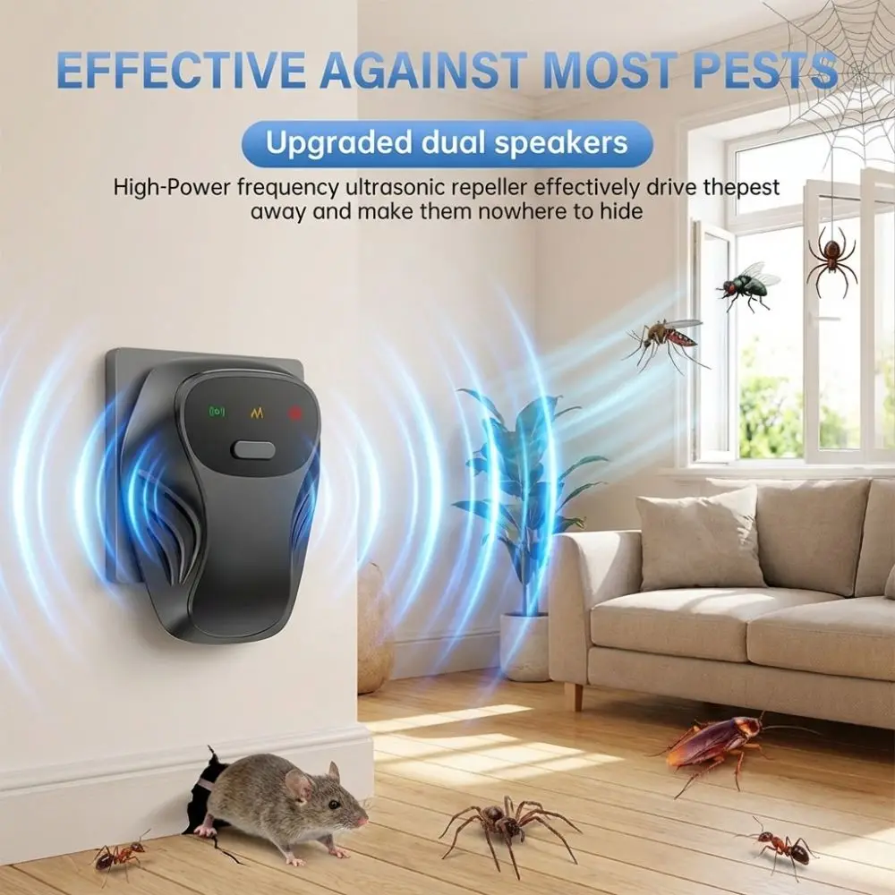 Silent Operation Ultrasonic Insect Repellent 360° All-round Intelligent Automatic Electronic Mosquito Repellent Three Stage Safe