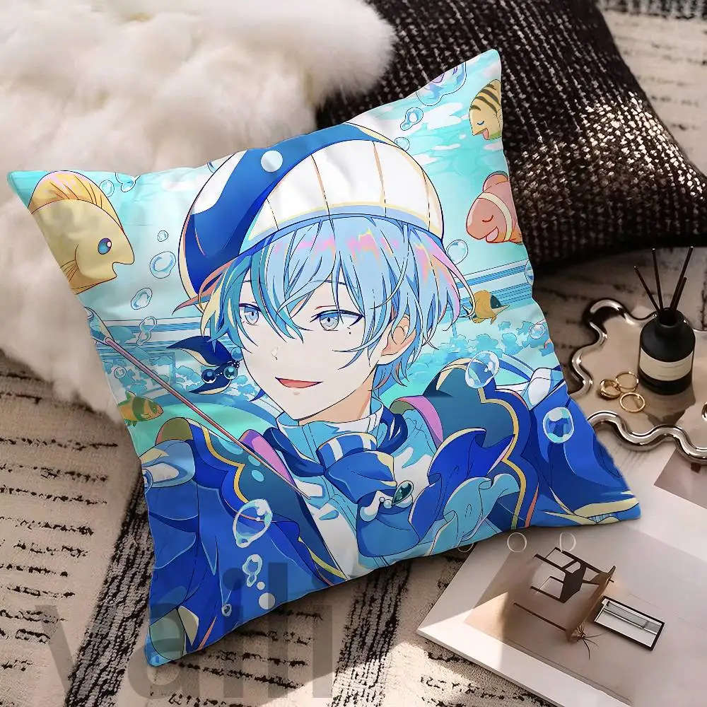 P-Project S-Sekai Toya Aoyagi Polyester Printed Pillow Cover Square 30 35 40 45 50 55 cm Soft for Sofa Bed Car Home Decor