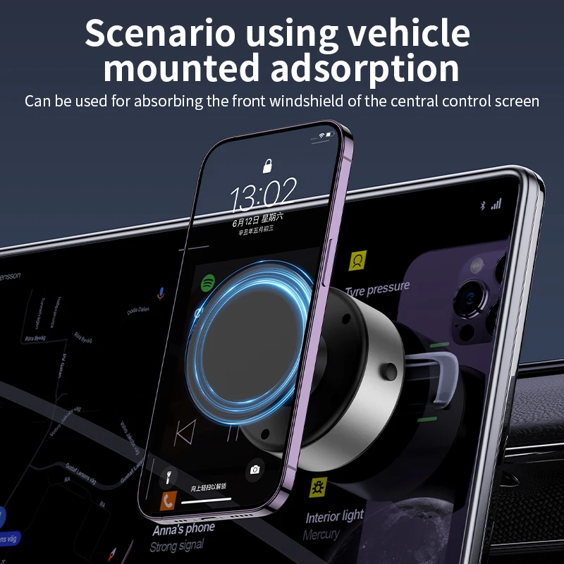 NEW Car Magnetic Vacuum Adsorption Bracket 360° Rotating Navigation Mobile Phone Holder For 4.7-inch Or Above Smartphones image 4
