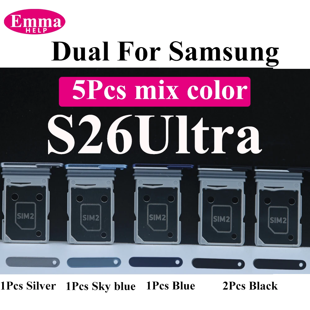 5Pcs Dual Card Micro Nano SIM Card Holder Tray Chip Slot Holder Adapter Socket Parts For Samsung S26 S25 Plus S24 S23 Ultra image 3
