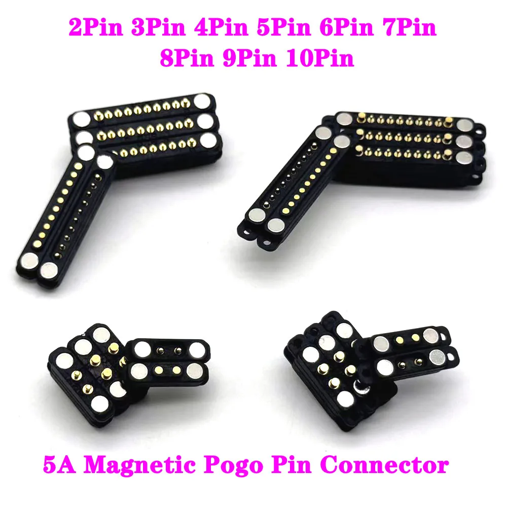 تيار مستمر 2Pin-10Pin 5A مقاوم للماء عالية الحالي المغناطيس شفط الربيع بوجو دبوس ذكر أنثى تيار مستمر التحقيق شحن الطاقة موصل مغناطيسي #5