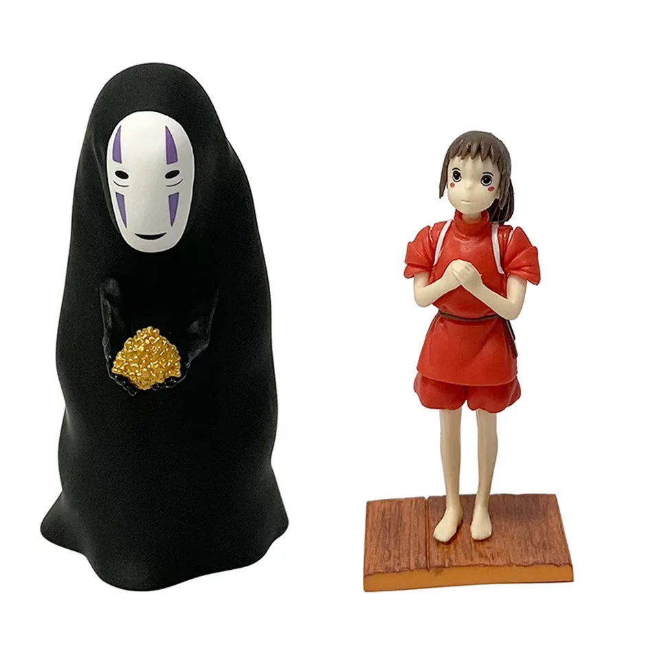 11.5-13.5cm Spirited Away Character PvC Action Model Set Faceless Male Hayao Miyazaki Character Toy Children's Birthday Gift