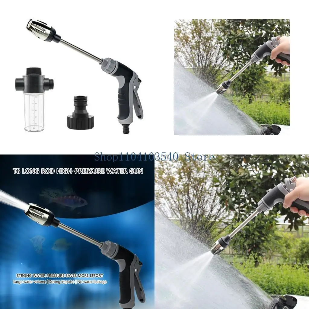 

02DC High Pressure Garden Hose Nozzle, Adjustable Water Washer Tool for Cleaning