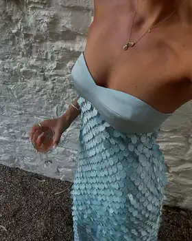 10 best sales długa niebieska sukienka - №2