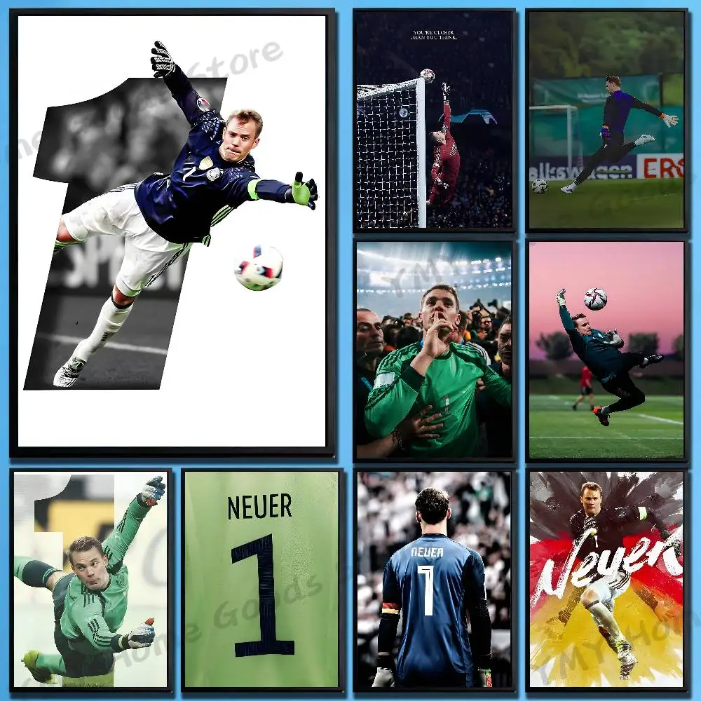 Póster de fútbol de Alemania 1 Manuel N-Neuer, pintura artística clásica para decoración de pared del hogar, dormitorio, cafetería, oficina