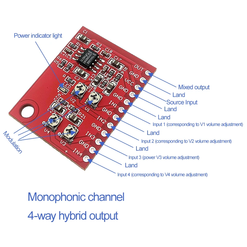 TDA1308/NE5532 Mini Headphone Power Amplifier Board 2-Way Mono Audio Signal Input Mixing Board For Microphone Voice Sound