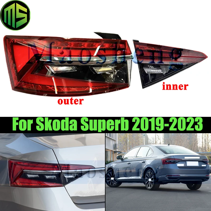Maosheng Rear Bumper Tail Light Tail Lamp For Skoda Superb 2019-2024 Taillight Taillamp Stop Brake Light Rear Turn Light