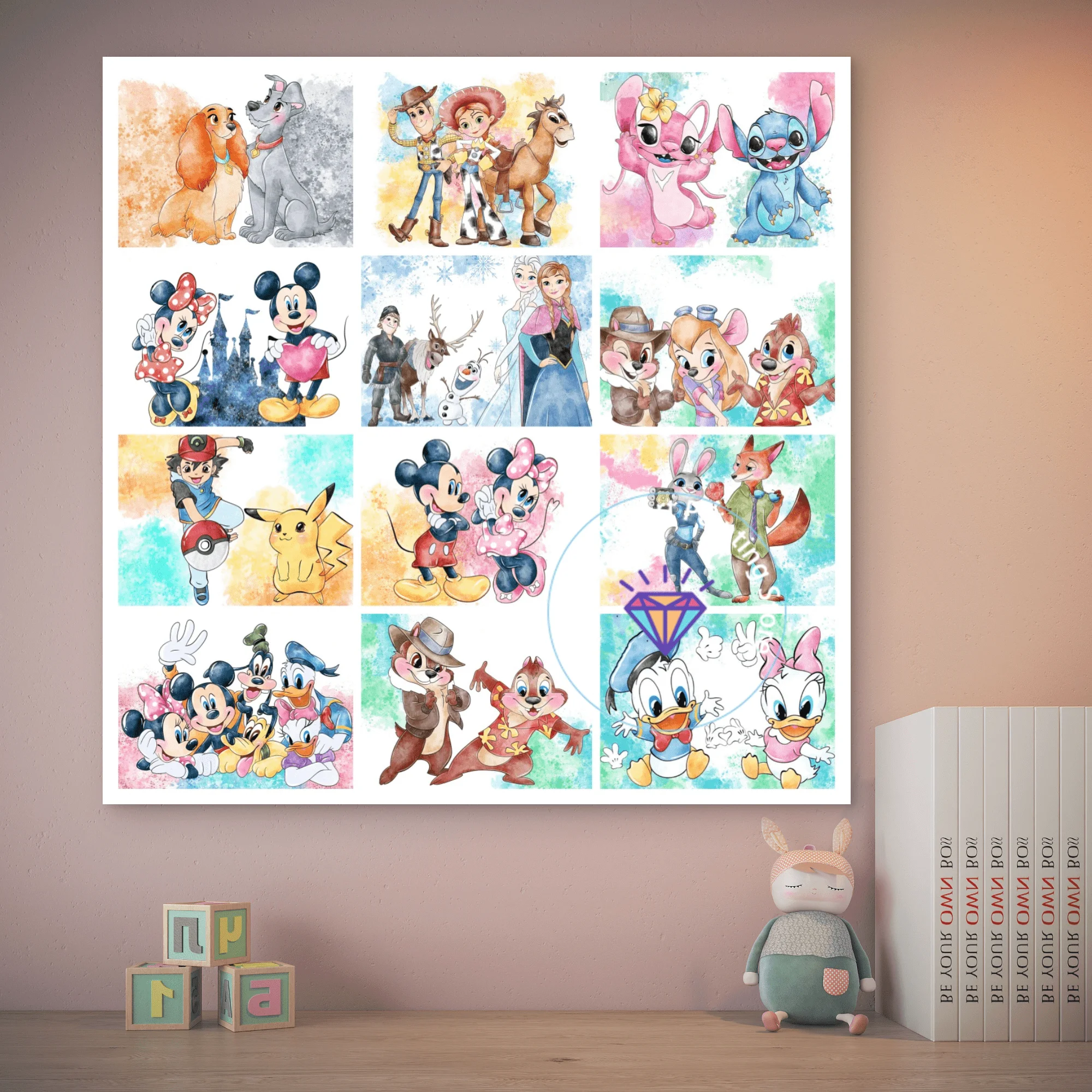 

Donald Duck Daisy Duck Mickey Mouse Frozen AB Diamond Painting Kit 5D DIY Diamond Embroidery Handmade Art Gifts Home Decoration