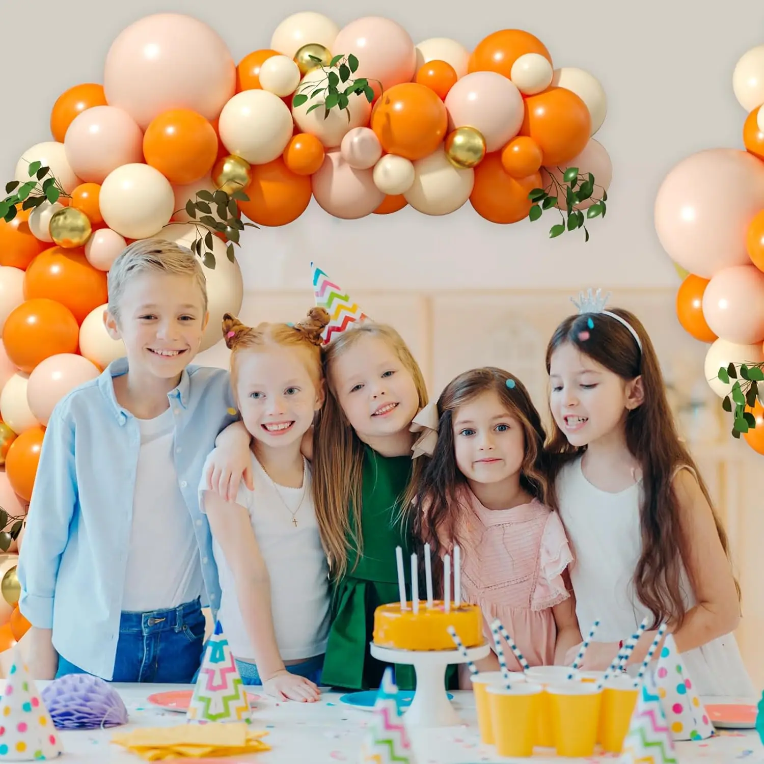 مجموعة بالونات مكونة من 122 قطعة باللونين البرتقالي والأصفر واللاتكس مناسبة لحفلات أعياد الميلاد وحفلات الزفاف وديكور حفلات عيد الحب #6