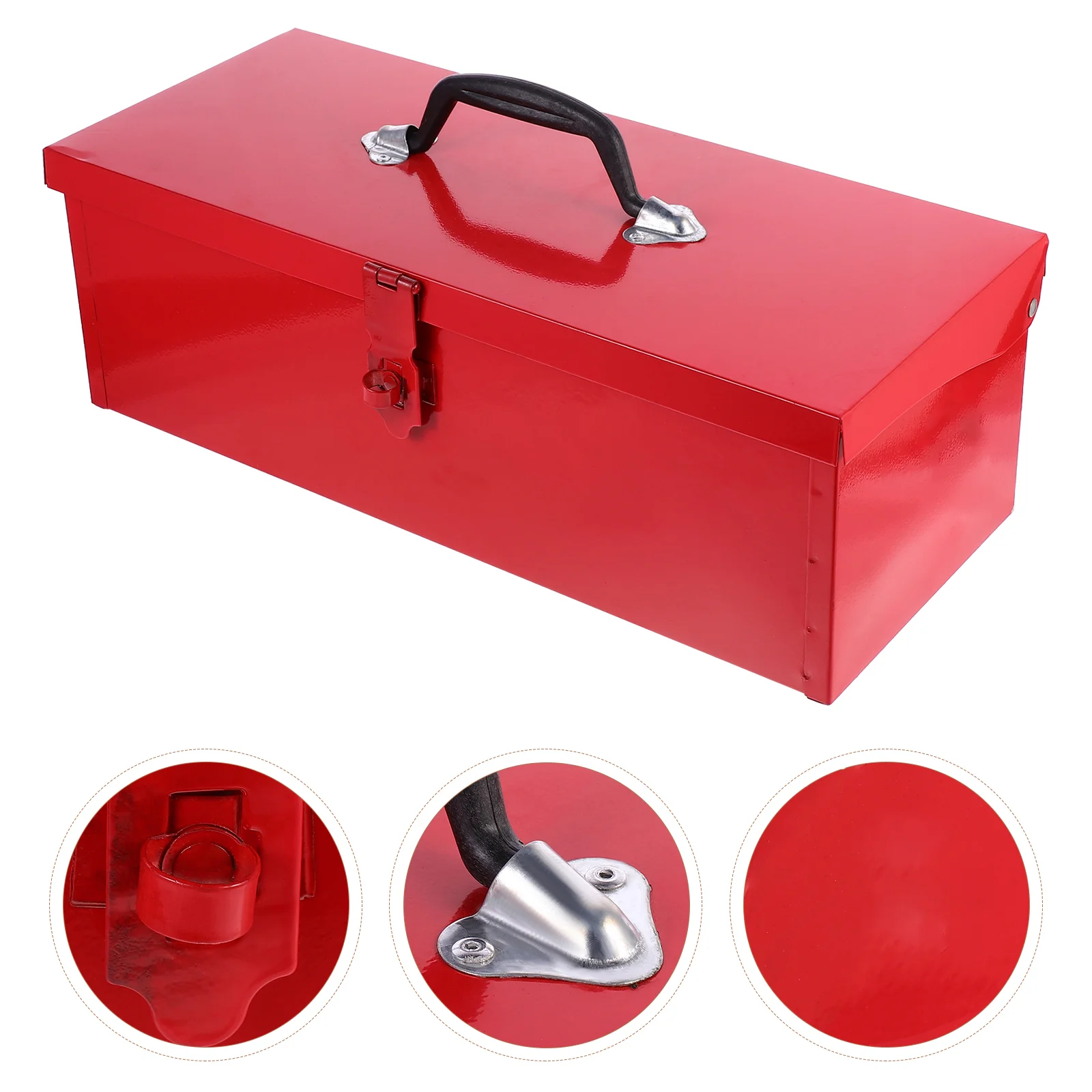Pcs 10 Red Heavy Duty Iron Sheet Tool Box Waterproof Storage Container Large Capacity Tool ganizer Portable Household Toolbox