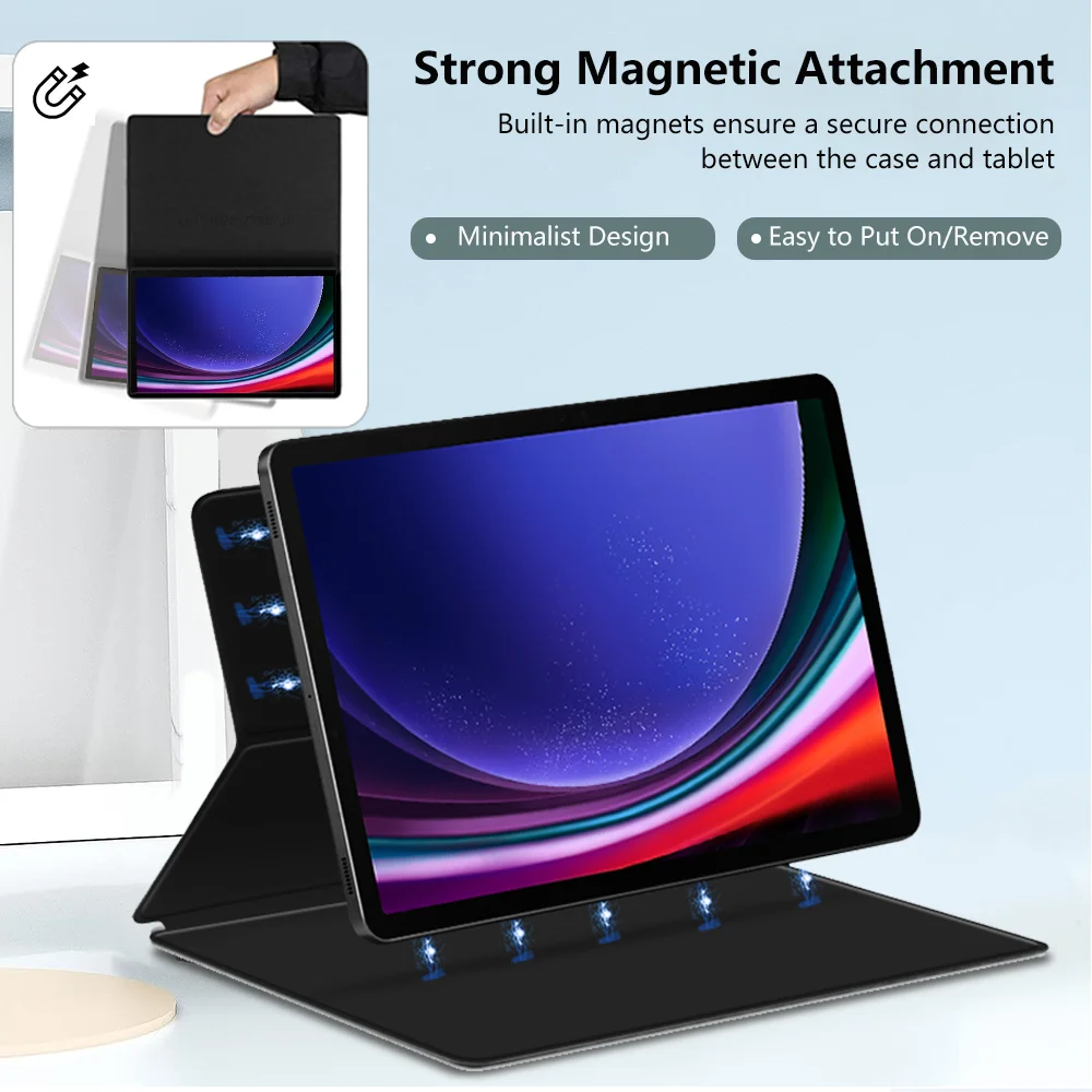 Case for Samsung Galaxy Tab S9 S8 Ultra S7 FE Plus Case Magnetic Tablet Cover Shockproof Flip Case for Galaxy Tab S9 S8 S7