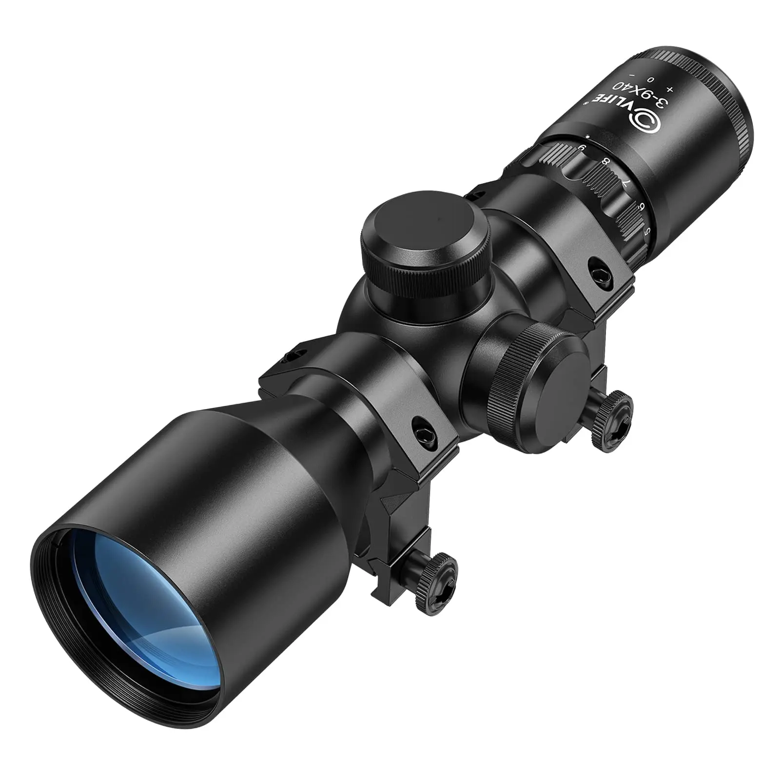 3-9x40 Compact Rifle Scope Crosshair Reticle Free Mounts Quick Aiming Mil-dot Reticle 9X Hunting Riflescope Optics Sniper