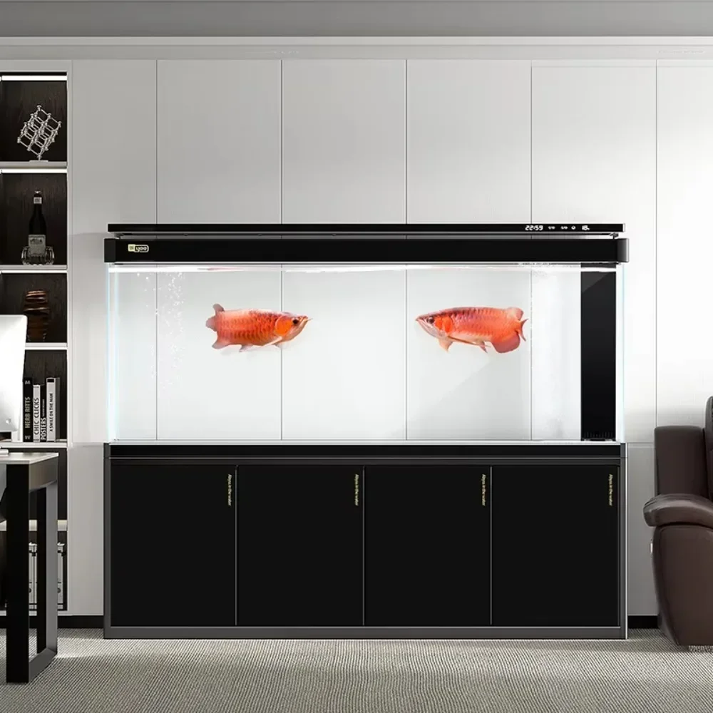 200 Gallon Clear Large Glass Aquarium Fish Tank with Built In Bottom Filtration System for Freshwater Saltwater Tropical Fish