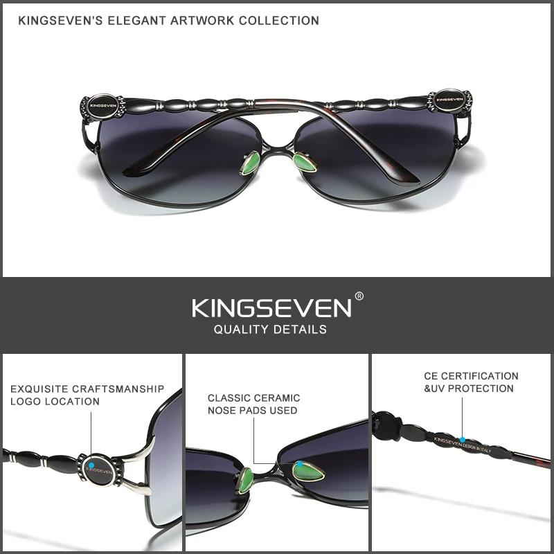 KINGSEVEN 2024 occhiali da sole donna occhiali da sole stile elegante di lusso polarizzati UV400 per occhiali da vista sfumati da donna