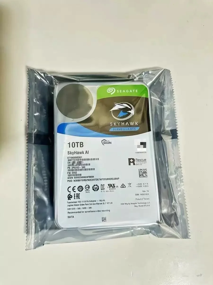 

Seagate SkyHawk AI 10TB Internal Hard Drive - ST10000VE001 (7200 RPM, 256MB Cache)