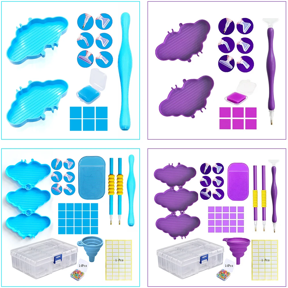 

Diamond Painting Storage Box Accessories Tools Mosaic Special Kit Rhinestones Plastic with Mud Pen Tray Accessory Kit for Craft