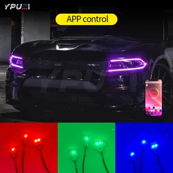 RGBW Multicolor LED Headlight Circuit Board Ambient DRL Lighting For 2015-up Dodge Charger, Smartphone Remote Control App