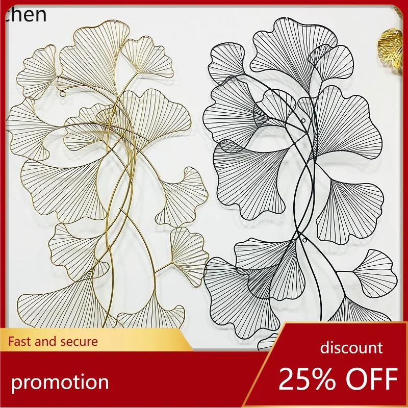 YFY Iron Leaf Wall Hanging for Sofa Background Wall, Entryway, Room Wall Decoration, Modern Living Room Wall Decor, Ginkgo Leaf