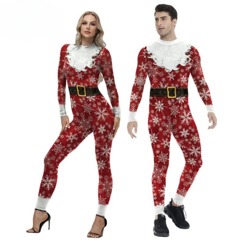 Costume de Teanoon Santa Claus pour adultes, costume de batterie Zentai Cosplay, déguisement de carnaval, tenue de fête de vacances, cadeau de Noël pour couple