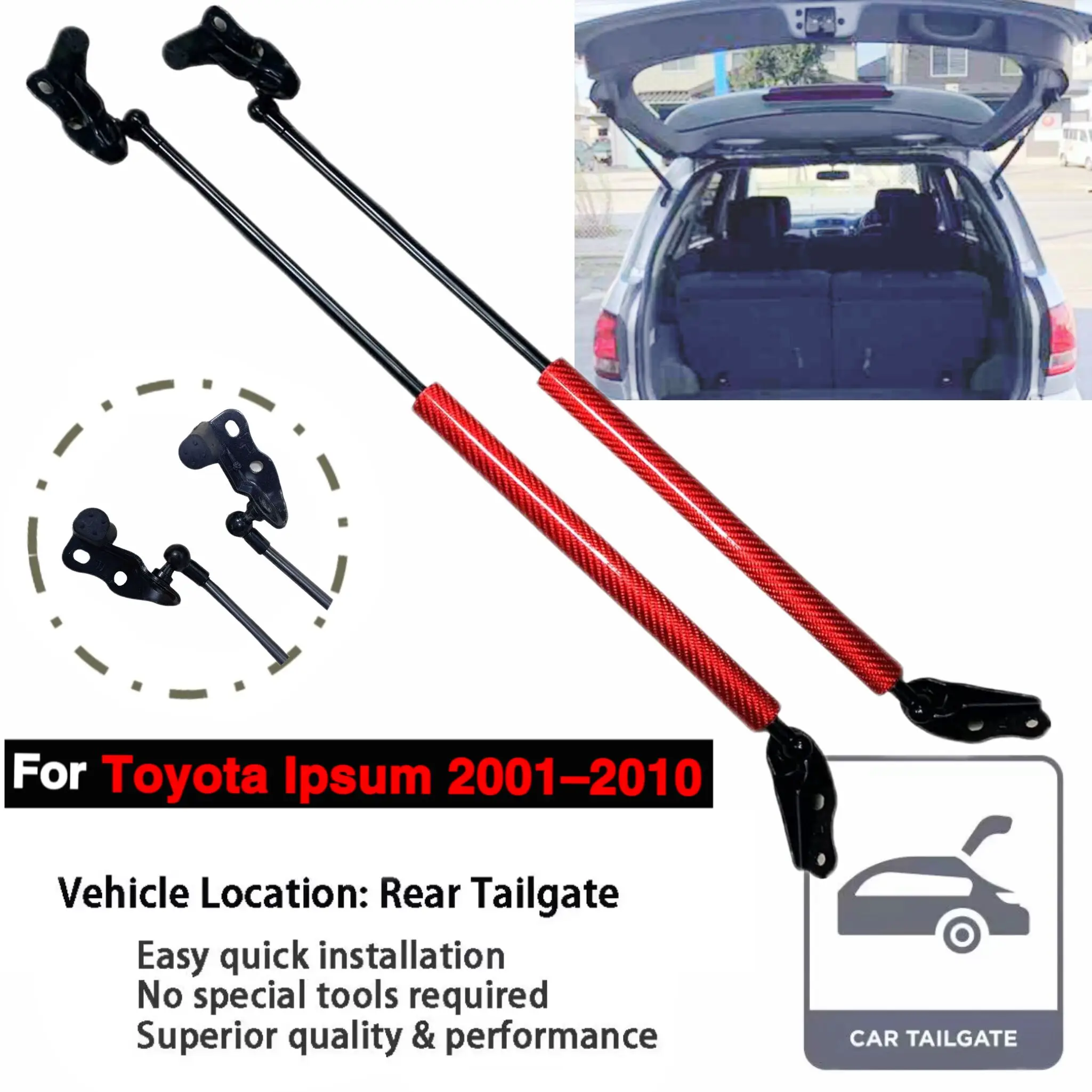 

Для Toyota Ipsum/пикник/Avensis Verso(XM20) 2001-2010 задний багажник подъемник багажника поддержка углеродного волокна газовые стойки пружина
