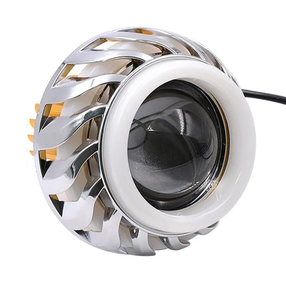 New Electric Vehicle Motorcycle Light Three Angel Eyes Built-in Devil Eye LED Headlights V10